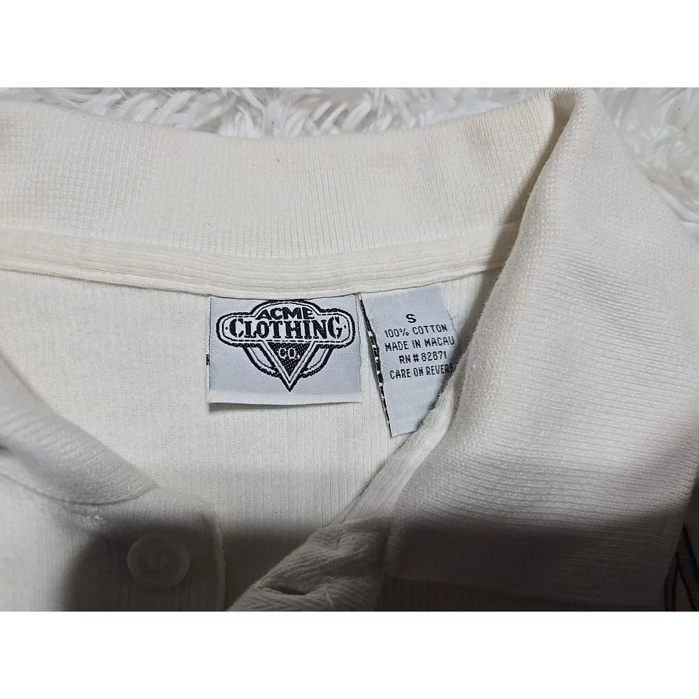 Vintage Acme Looney Tunes Sweater Ribbed S‎ Button Down Collared Cotton Cardigan